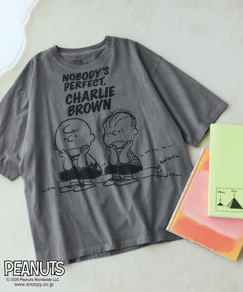Johnbull（ジョンブル）の「JOHNBULL/ジョンブル PEANUTS BUDDY フロント プリント 半袖 Tシャツ / JT261C02（Tシャツ/カットソー・レディース・ホワイト/チャコールグレー・SMALL）」の8枚目の写真