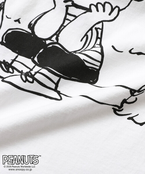 Johnbull（ジョンブル）の「JOHNBULL/ジョンブル PEANUTS BUDDY フロント プリント 半袖 Tシャツ / JT261C02（Tシャツ/カットソー・レディース・ホワイト/チャコールグレー・SMALL）」の19枚目の写真
