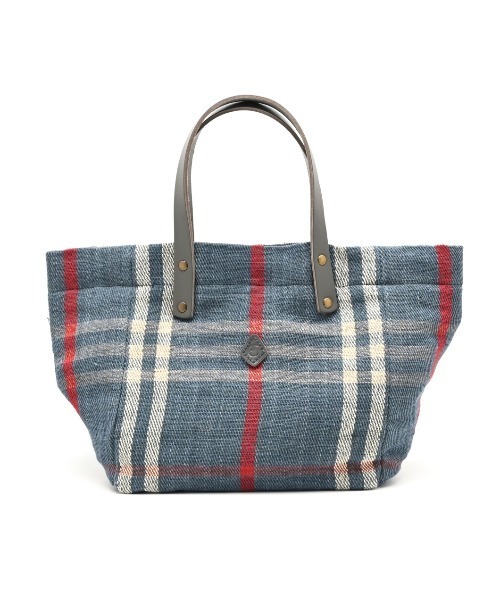 CLEDRAN（クレドラン）の「【 国産本革を使用 】CL3914 HAND＆WORK COTTON JUTE STRIPE TOTE S（トートバッグ・レディース・ベージュ/ブルーグレー/ブルー/グレー/ブラック・FREE）」の5枚目の写真