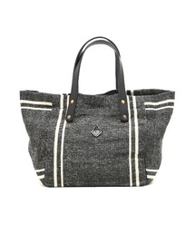 【 国産本革を使用 】CL3914 HAND＆WORK COTTON JUTE STRIPE TOTE S