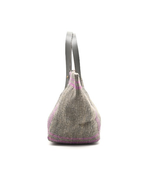 CLEDRAN（クレドラン）の「【 国産本革を使用 】CL3914 HAND＆WORK COTTON JUTE STRIPE TOTE S（トートバッグ・レディース・ベージュ/ブルーグレー/ブルー/グレー/ブラック・FREE）」の8枚目の写真