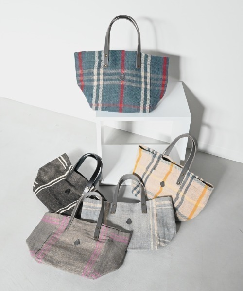 CLEDRAN（クレドラン）の「【 国産本革を使用 】CL3914 HAND＆WORK COTTON JUTE STRIPE TOTE S（トートバッグ・レディース・ベージュ/ブルーグレー/ブルー/グレー/ブラック・FREE）」の15枚目の写真