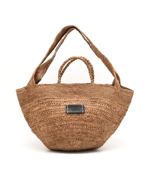 CLEDRAN(クレドラン)の「【手編み 天然ラフィア】CL3951 HAND&WORK RAFFIA 2WAY BAG(かごバッグ・レディース・ダークベージュ/ナチュラル・FREE)」の7枚目の写真