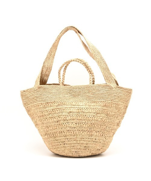 CLEDRAN(クレドラン)の「【手編み 天然ラフィア】CL3951 HAND&WORK RAFFIA 2WAY BAG(かごバッグ・レディース・ダークベージュ/ナチュラル・FREE)」の8枚目の写真