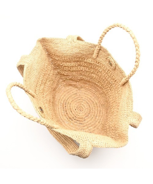 CLEDRAN(クレドラン)の「【手編み 天然ラフィア】CL3951 HAND&WORK RAFFIA 2WAY BAG(かごバッグ・レディース・ダークベージュ/ナチュラル・FREE)」の11枚目の写真