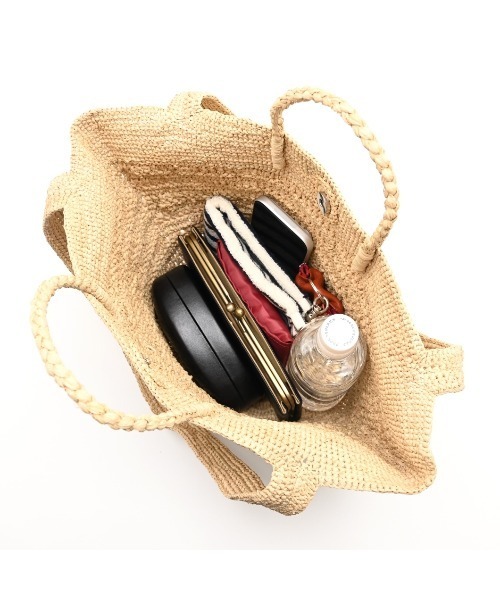 CLEDRAN(クレドラン)の「【手編み 天然ラフィア】CL3951 HAND&WORK RAFFIA 2WAY BAG(かごバッグ・レディース・ダークベージュ/ナチュラル・FREE)」の12枚目の写真