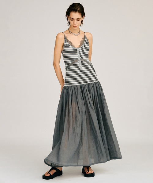PRANK PROJECT(プランクプロジェクト)の「カップインニットワンピース / Cup-in-knit dress(ワンピース・レディース・グレー/ブラック・36/38)」の1枚目の写真