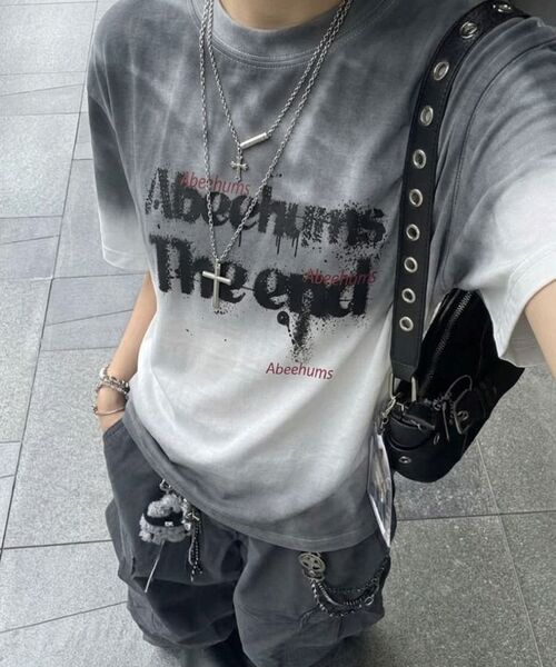 ABEEHUMS(アビハムズ)の「ペインテッドスモークウォッシング半袖Tシャツ ABH365-101 グレー(Tシャツ/カットソー・レディース・グレー・FREE)」の3枚目の写真