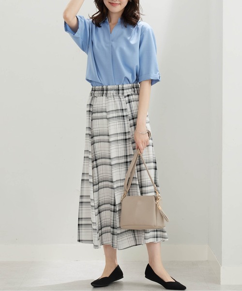 BELLUNA PLUS(ベルーナ)の「レーヨン素材プリントフレアースカート(スカート・レディース・ドット/ホワイト系・X-LARGE/LARGE/MEDIUM/SMALL)」の6枚目の写真