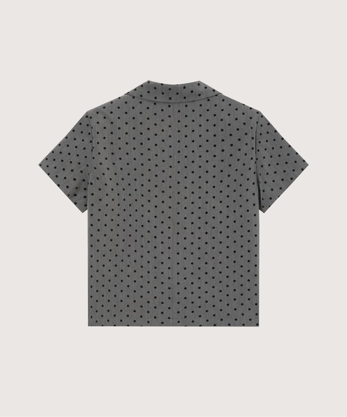 LA POMME petit(ラポミ・プチ)の「Dots Shirring Mesh Deco Short Jacket(テーラードジャケット・レディース・グレー/アイボリー・FREE)」の3枚目の写真