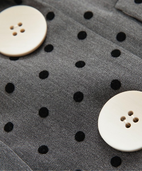 LA POMME petit(ラポミ・プチ)の「Dots Shirring Mesh Deco Short Jacket(テーラードジャケット・レディース・グレー/アイボリー・FREE)」の7枚目の写真