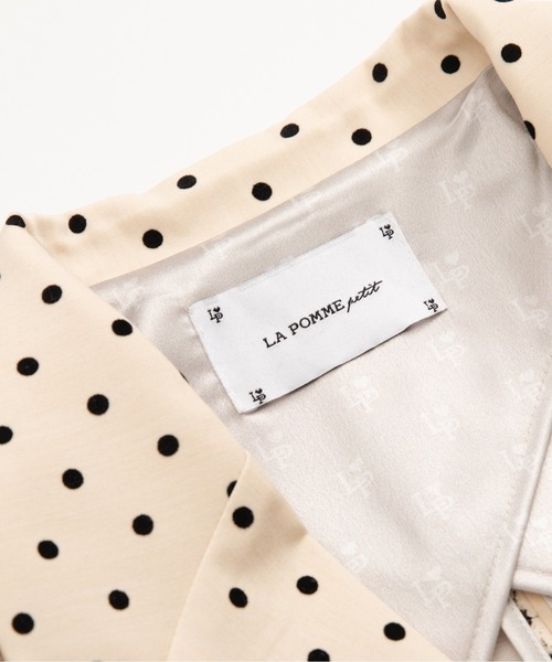 LA POMME petit(ラポミ・プチ)の「Dots Shirring Mesh Deco Short Jacket(テーラードジャケット・レディース・グレー/アイボリー・FREE)」の9枚目の写真