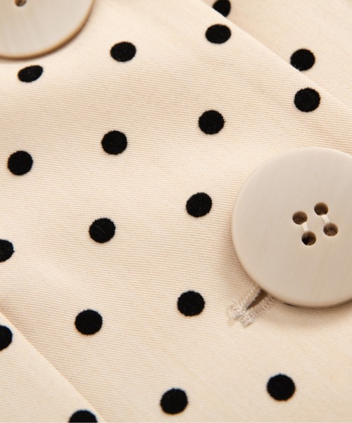 LA POMME petit(ラポミ・プチ)の「Dots Shirring Mesh Deco Short Jacket(テーラードジャケット・レディース・グレー/アイボリー・FREE)」の12枚目の写真