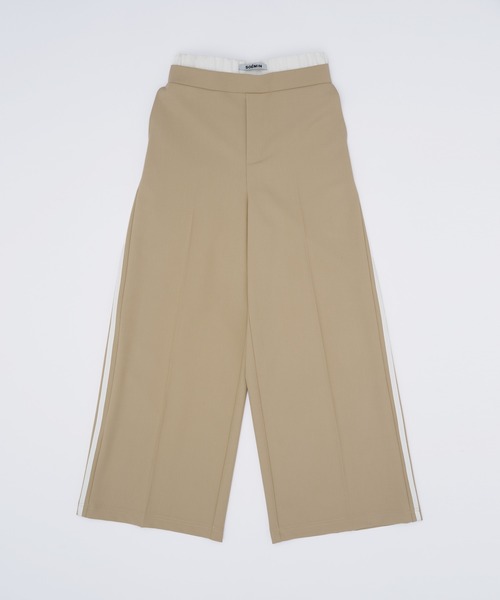 SOEMIN(ソミン)の「Sideline slacks/ダブルウエストサイドラインスラックス(スラックス・レディース・ベージュ/グレー・FREE)」の11枚目の写真