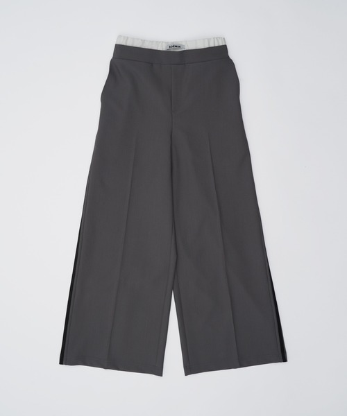 SOEMIN(ソミン)の「Sideline slacks/ダブルウエストサイドラインスラックス(スラックス・レディース・ベージュ/グレー・FREE)」の12枚目の写真