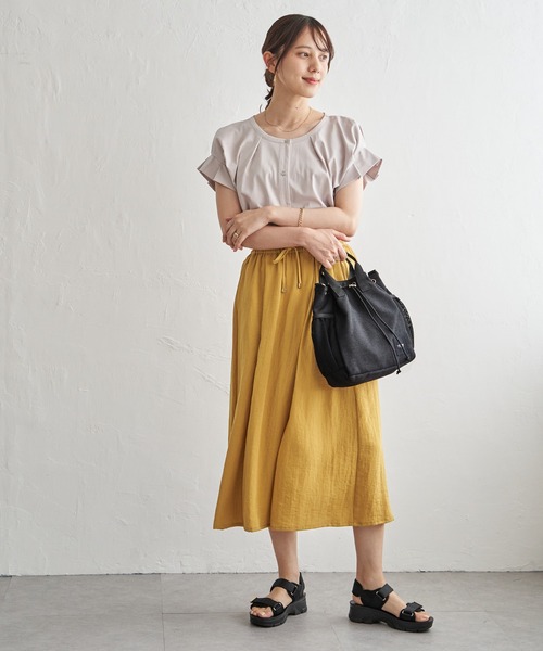ikka(イッカ)の「【接触冷感】スラブタックスカーチョ(その他パンツ・レディース・オリーブ/グレー/チャコール/ブルー/イエロー・M/L/S)」の11枚目の写真