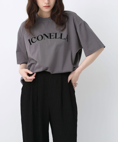 NOAHL(ノアル)の「【NOAHL】フロッキーロゴ汗染み防止Tシャツ(Tシャツ/カットソー・レディース・ミント/ホワイト/グレー系/イエロー/チャコール・M/L)」の3枚目の写真