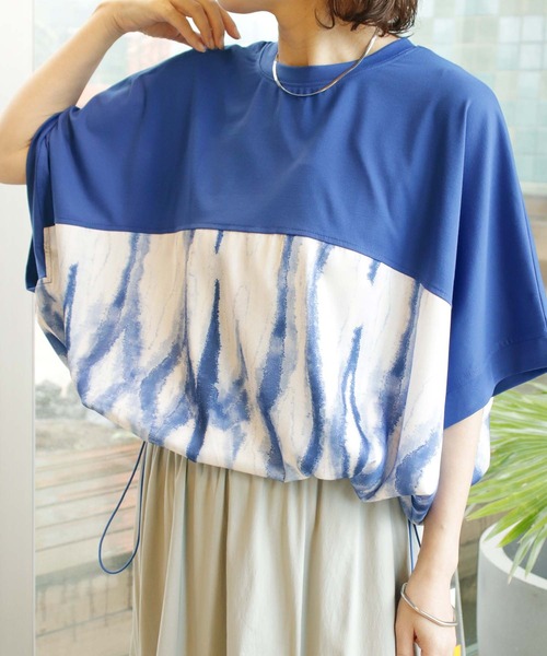 BITTOKO(ビットコ)の「コンビプリントプルオーバー(Tシャツ/カットソー・レディース・ホワイト/ブルー/ブラック・FREE)」の6枚目の写真