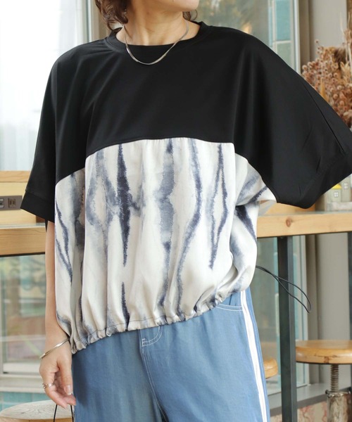 BITTOKO(ビットコ)の「コンビプリントプルオーバー(Tシャツ/カットソー・レディース・ホワイト/ブルー/ブラック・FREE)」の14枚目の写真