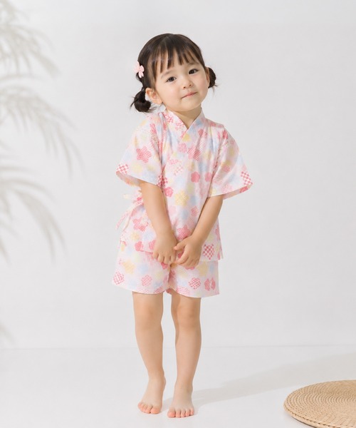 box408(ボックスヨンマルハチ)の「甚平 キッズ 女の子 上下セット 日本製生地 綿100% 子供(浴衣・キッズ・L/F/C/A/K/E/B/H/G/J/I/D・120cm/110cm/100cm/130cm)」の6枚目の写真