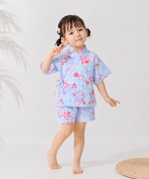 box408(ボックスヨンマルハチ)の「甚平 キッズ 女の子 上下セット 日本製生地 綿100% 子供(浴衣・キッズ・L/F/C/A/K/E/B/H/G/J/I/D・120cm/110cm/100cm/130cm)」の9枚目の写真
