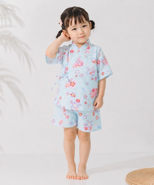 box408(ボックスヨンマルハチ)の「甚平 キッズ 女の子 上下セット 日本製生地 綿100% 子供(浴衣・キッズ・L/F/C/A/K/E/B/H/G/J/I/D・120cm/110cm/100cm/130cm)」の10枚目の写真