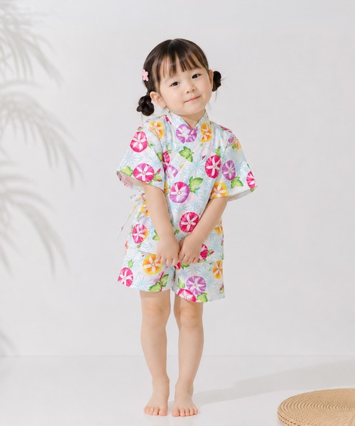 box408(ボックスヨンマルハチ)の「甚平 キッズ 女の子 上下セット 日本製生地 綿100% 子供(浴衣・キッズ・L/F/C/A/K/E/B/H/G/J/I/D・120cm/110cm/100cm/130cm)」の12枚目の写真