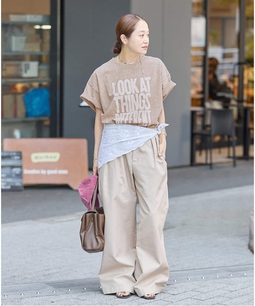 JOURNAL STANDARD(ジャーナルスタンダード)の「《追加3》ラウンドヘムピグメントT(Tシャツ/カットソー・レディース・サックスブルー/チョコ/ホワイト系その他・FREE)」の7枚目の写真