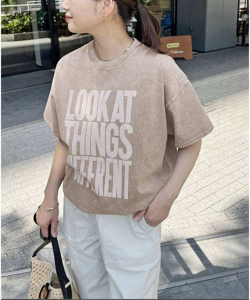 JOURNAL STANDARD(ジャーナルスタンダード)の「《追加3》ラウンドヘムピグメントT(Tシャツ/カットソー・レディース・サックスブルー/チョコ/ホワイト系その他/ベージュ・FREE)」の12枚目の写真
