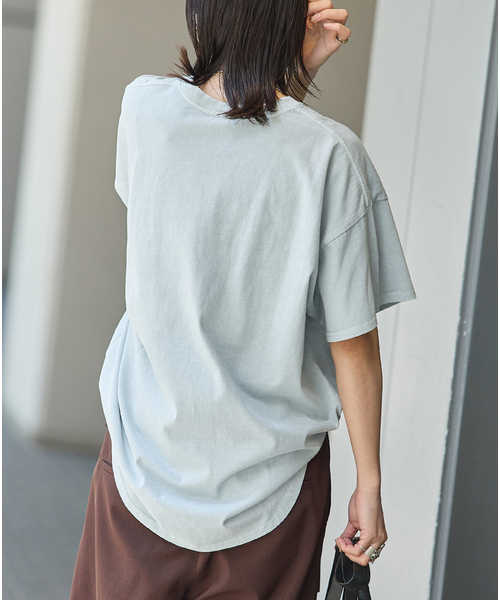 JOURNAL STANDARD(ジャーナルスタンダード)の「《追加3》ラウンドヘムピグメントT(Tシャツ/カットソー・レディース・サックスブルー/チョコ/ホワイト系その他/ベージュ・FREE)」の18枚目の写真