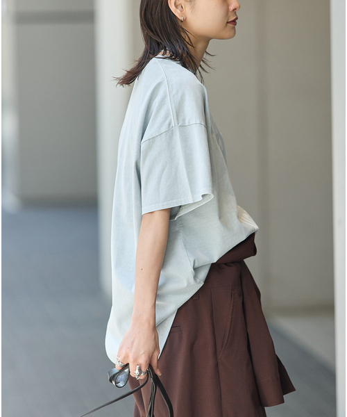 JOURNAL STANDARD(ジャーナルスタンダード)の「《追加3》ラウンドヘムピグメントT(Tシャツ/カットソー・レディース・サックスブルー/チョコ/ホワイト系その他/ベージュ・FREE)」の19枚目の写真
