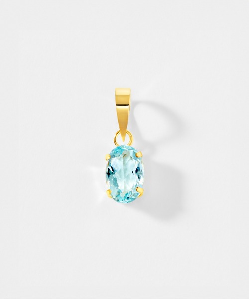 ペンダントトップ　アクアマリン　K18 K18 アクアマリン オーバル ペンダントトップ（ネックレス）｜Jewel