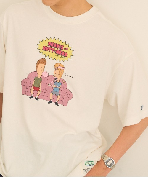 DISCUS(ディスカス)の「【DISCUS】DISCUS ATHLETIC×BEAVIS AND BUTT-HEAD Tシャツ 6287-9682 MNY / ビーバス・アンド・バットヘッド(Tシャツ/カットソー・メンズ・ブラック系1/ホワイト/ブラック/ホワイト系1・M/L)」の2枚目の写真