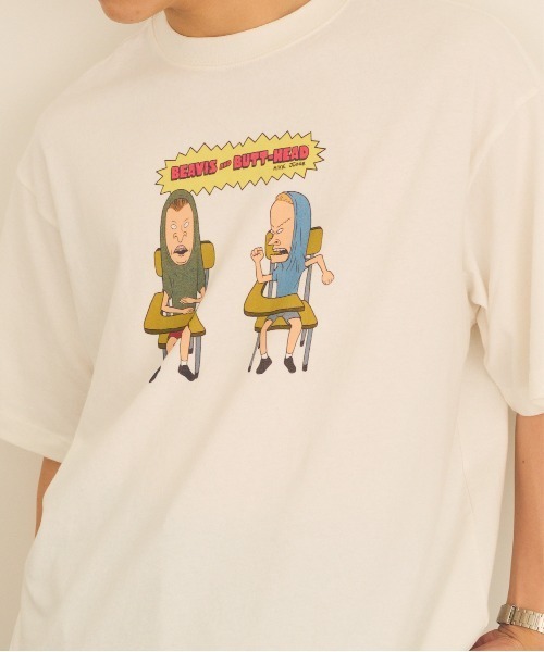 DISCUS(ディスカス)の「【DISCUS】DISCUS ATHLETIC×BEAVIS AND BUTT-HEAD Tシャツ 6287-9682 MNY / ビーバス・アンド・バットヘッド(Tシャツ/カットソー・メンズ・ブラック系1/ホワイト/ブラック/ホワイト系1・M/L)」の1枚目の写真