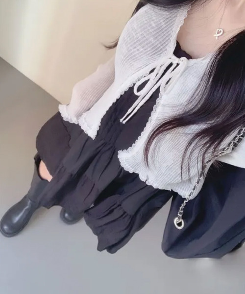 VIVID LADY(ビビッドレディー)の「レースティアード キャミソールミニワンピース(ワンピース・レディース・ホワイト/ブラック・FREE)」の15枚目の写真