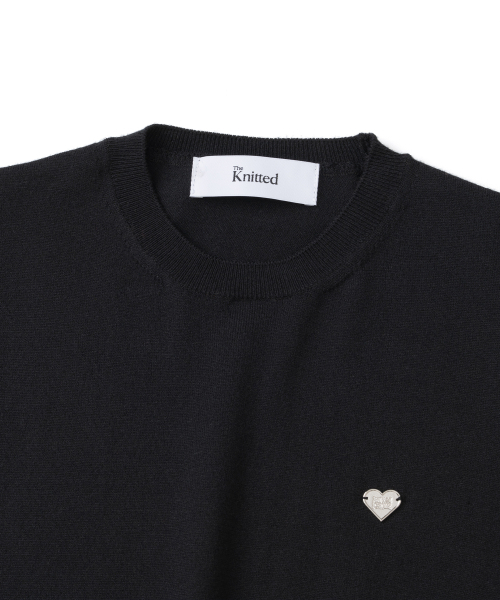 KNITTED(ニッティド)の「(W) ベーシックエッセンシャルウォッシャブルラウンド半袖ニット ブラック(ニット/セーター・レディース・その他・FREE)」の2枚目の写真