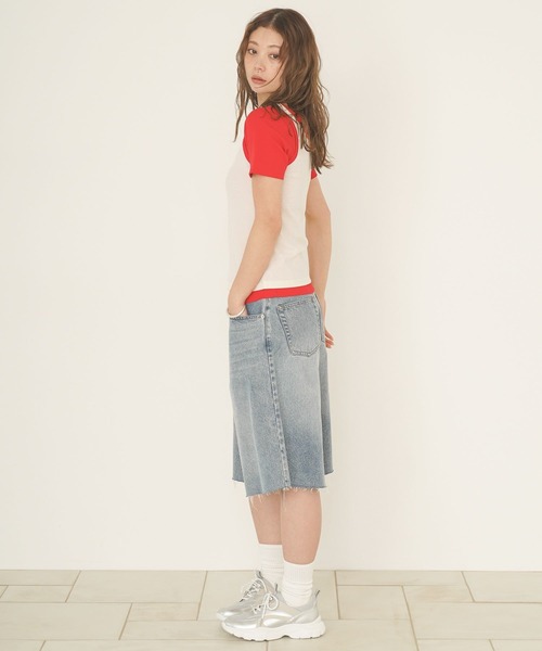 FRUIT OF THE LOOM(フルーツオブザルーム)の「【FRUIT OF THE LOOM / BAYFLOW】2PレイヤードT(WOMEN)(Tシャツ/カットソー・レディース・ブルー/ピンク/レッド・FREE)」の5枚目の写真