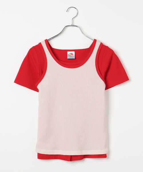 FRUIT OF THE LOOM(フルーツオブザルーム)の「【FRUIT OF THE LOOM / BAYFLOW】2PレイヤードT(WOMEN)(Tシャツ/カットソー・レディース・ブルー/ピンク/レッド・FREE)」の14枚目の写真