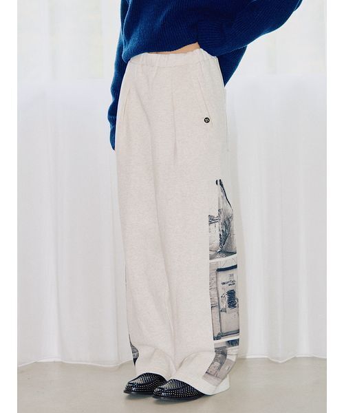null.(ヌル)の「【セットアップ対応】フォトスウェットパンツ(スウェットパンツ・レディース・オートミール/ネイビー/ベージュ・M/S)」の1枚目の写真