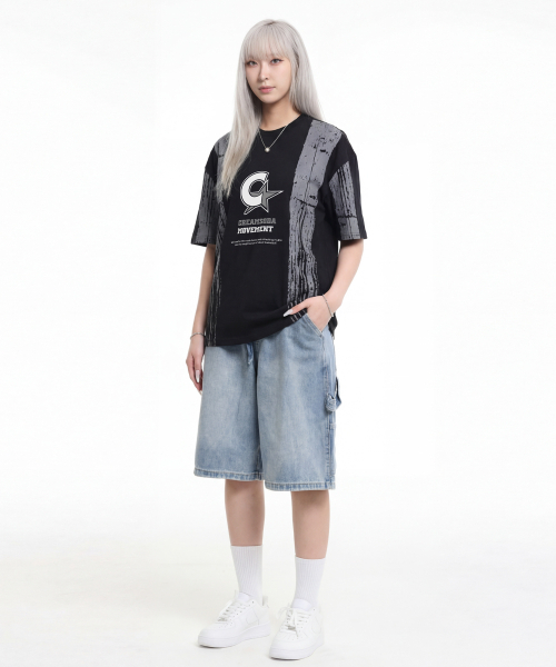 CREAM SODA LAB(クリームソーダラボ)の「ペインテッドCムーブメント半袖Tシャツブラック(Tシャツ/カットソー・メンズ・その他・LARGE/XX-LARGE/X-LARGE)」の3枚目の写真