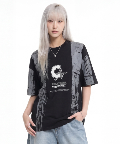 CREAM SODA LAB(クリームソーダラボ)の「ペインテッドCムーブメント半袖Tシャツブラック(Tシャツ/カットソー・メンズ・その他・LARGE/XX-LARGE/X-LARGE)」の5枚目の写真