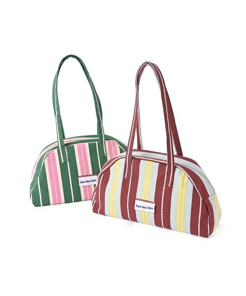 marjour(マージュール)の「STRIPE BOSTON BAG(ボストンバッグ・レディース・グリーン/レッド・FREE)」の9枚目の写真