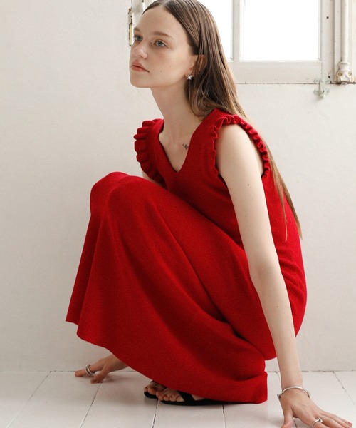 MIELI INVARIANT（ミエリインヴァリアント）の「Shell Frill Marin Dress（ワンピース・レディース・ブラック/レッド/グリーン/ブラックミックス・FREE）」の13枚目の写真