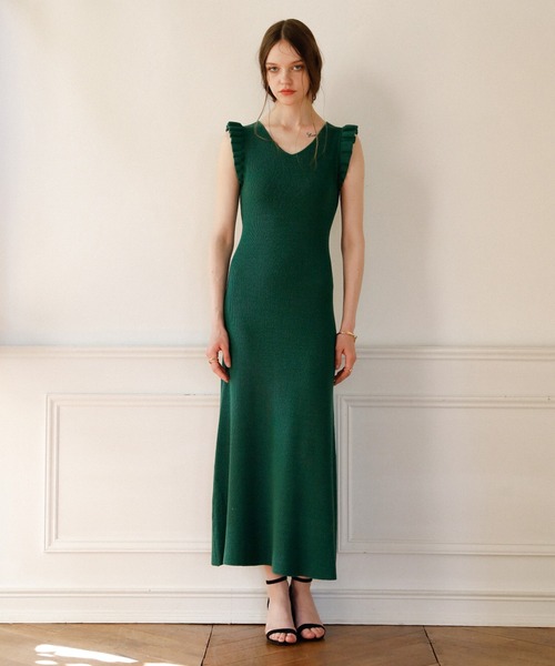 MIELI INVARIANT（ミエリインヴァリアント）の「Shell Frill Marin Dress（ワンピース・レディース・ブラック/レッド/グリーン/ブラックミックス・FREE）」の21枚目の写真