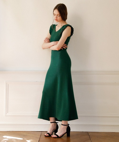 MIELI INVARIANT（ミエリインヴァリアント）の「Shell Frill Marin Dress（ワンピース・レディース・ブラック/レッド/グリーン/ブラックミックス・FREE）」の22枚目の写真