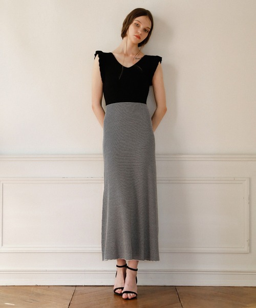 MIELI INVARIANT（ミエリインヴァリアント）の「Shell Frill Marin Dress（ワンピース・レディース・ブラック/レッド/グリーン/ブラックミックス・FREE）」の6枚目の写真