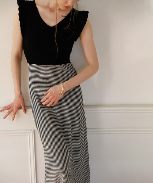 MIELI INVARIANT（ミエリインヴァリアント）の「Shell Frill Marin Dress（ワンピース・レディース・ブラック/レッド/グリーン/ブラックミックス・FREE）」の9枚目の写真
