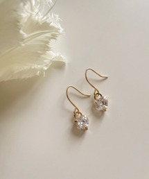 EMUNE（エミュネ）の「K10 ハートシェイプキュービックジルコニアピアス（ピアス（両耳用））」