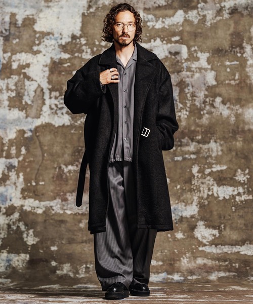 Jih Nunc（ジーヌンク）の「mj11701- ウール混タイロッケンロングコート(JIH-R1193)（その他アウター・メンズ・ベージュ/ブラック/グレー・L/M/S）」の19枚目の写真