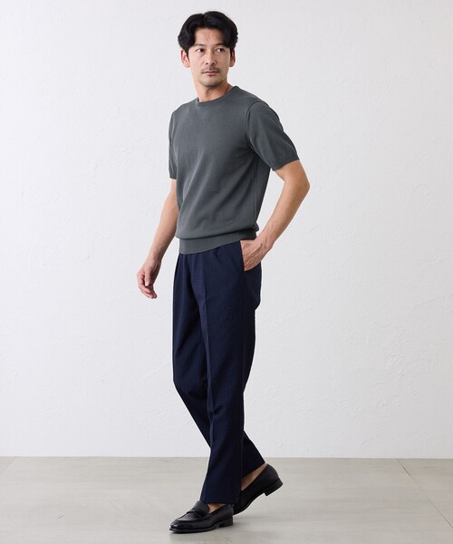 S.ESSENTIALS(エスエッセンシャルズ)の「ハイツイストニットTEE(Tシャツ/カットソー・メンズ・チャコールグレー/ベージュ系その他/ダークネイビー・48/50/46)」の4枚目の写真